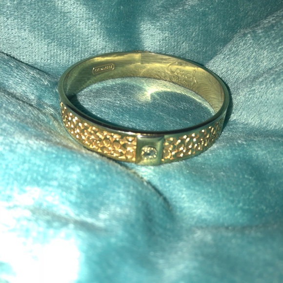 Coach Signature “C” Bangle Gold Tone Bracelet - Picture 3 of 3